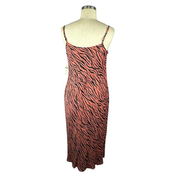 ANTHROPOLOGIE Elyse Tiger Animal Print Slip Midi Dress Women's Size MP NWT - Picture 4 of 9